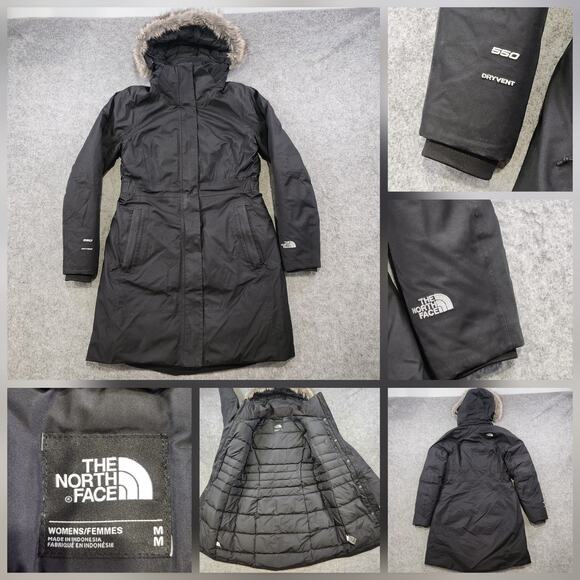 The North Face Arctic Parka Jacket Womens Medium DryVent 550 Hooded Faux Fur - Picture 1 of 16